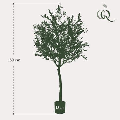 Kunst Olijfboom 180 cm groen zilver