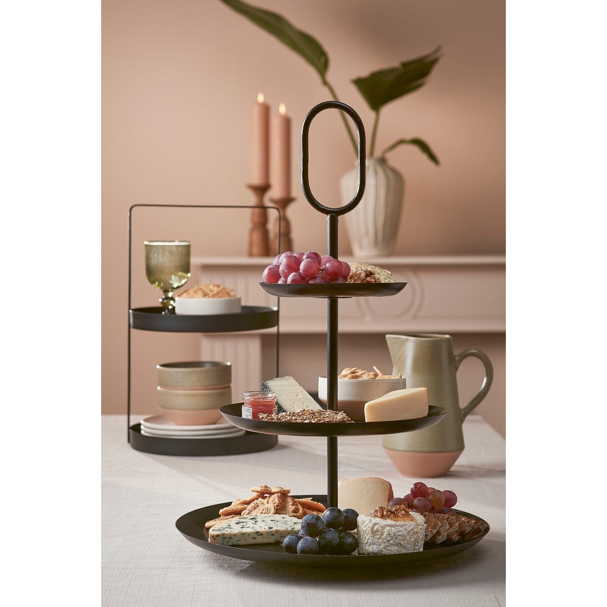 Etagère 25 cm diameter ijzer zwart