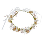 Haarband wit met bloemen