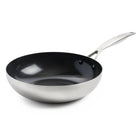 Greenpan Geneva Wok Pan 28 Cm Stainless Steel/Black