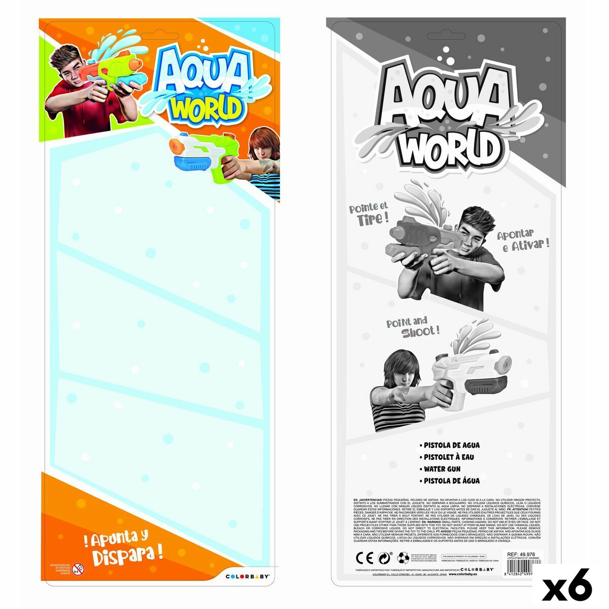 Colorbaby Waterpistool Colorbaby 37,5 X 20 X 5 Cm (6 Stuks)