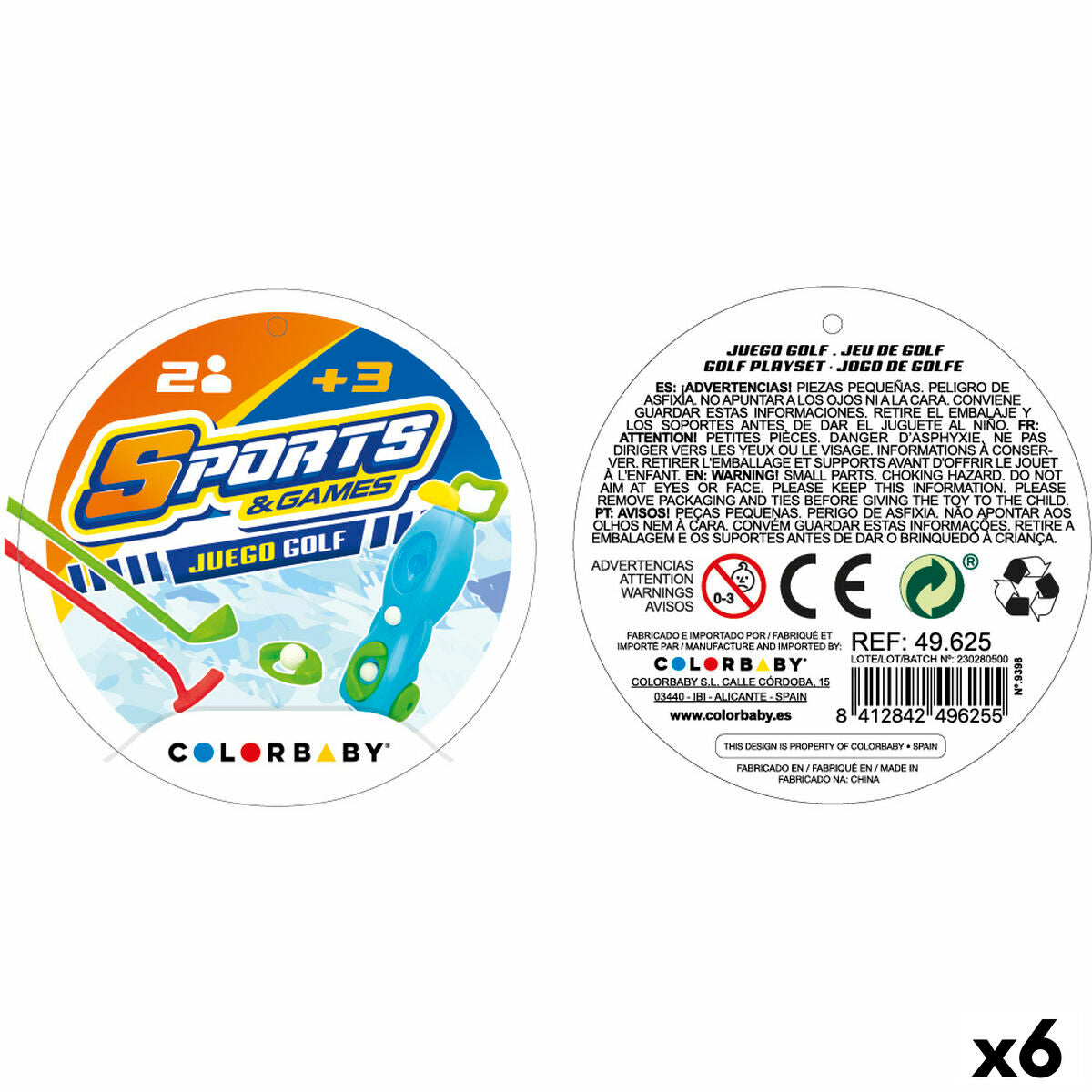 Colorbaby Richtspel Colorbaby 15 X 51 X 13 Cm (6 Stuks)