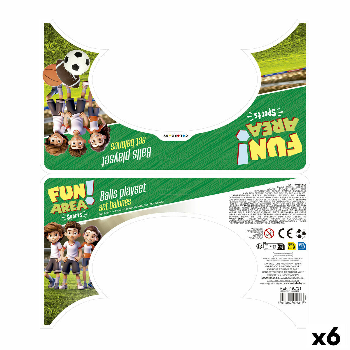 Colorbaby Richtspel Colorbaby 12 X 12 X 12 Cm (6 Stuks)