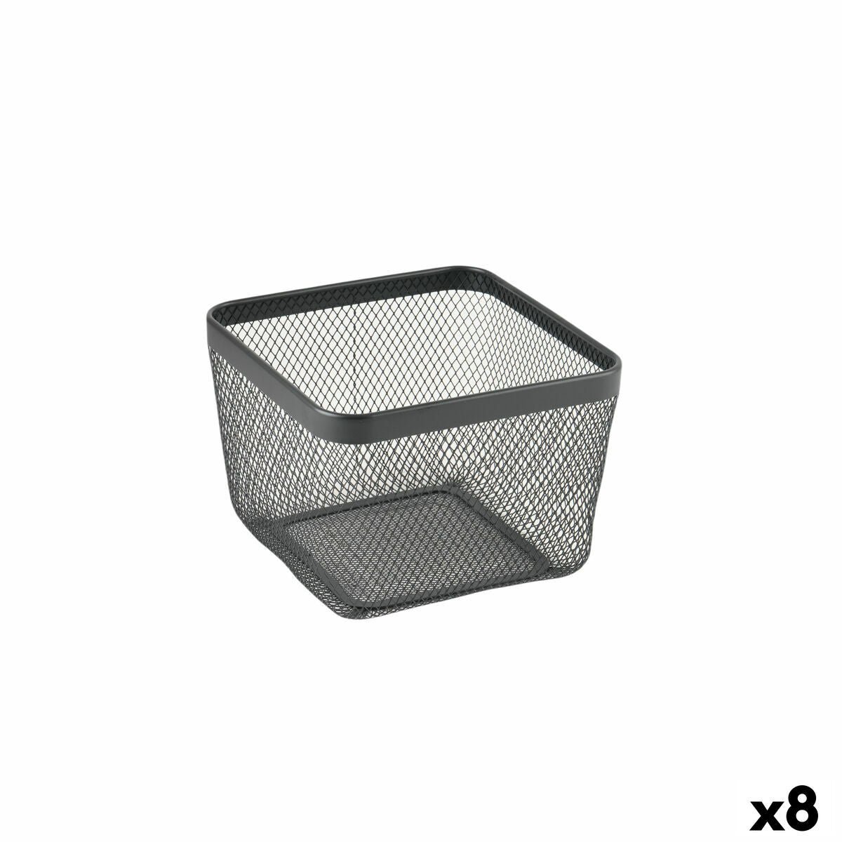 Confortime Veelzijdige Mand Confortime Zwart Metaal 24,5 X 24,5 X 17 Cm (8 Stuks)