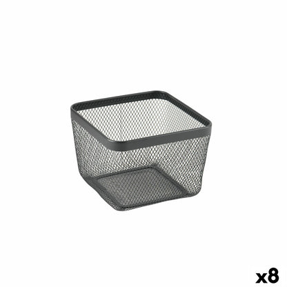 Confortime Veelzijdige Mand Confortime Zwart Metaal 24,5 X 24,5 X 17 Cm (8 Stuks)