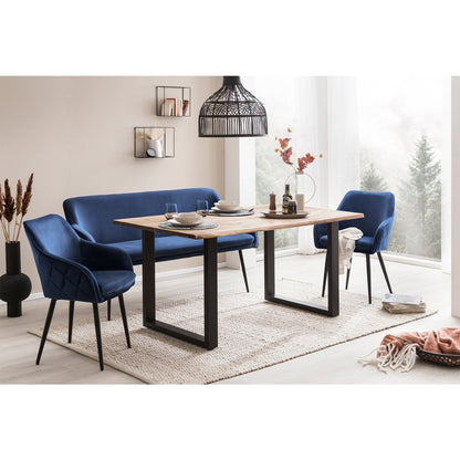 Bench 160 cm velvet blue