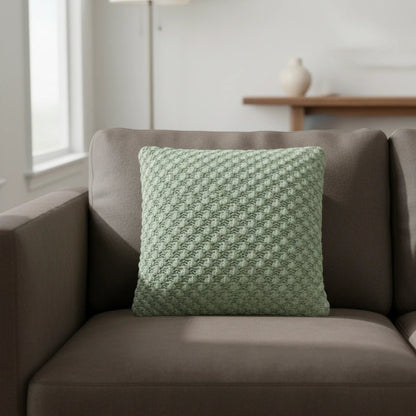 Kussenhoes 45x45 cm popcorn knit katoen mineraalblauw