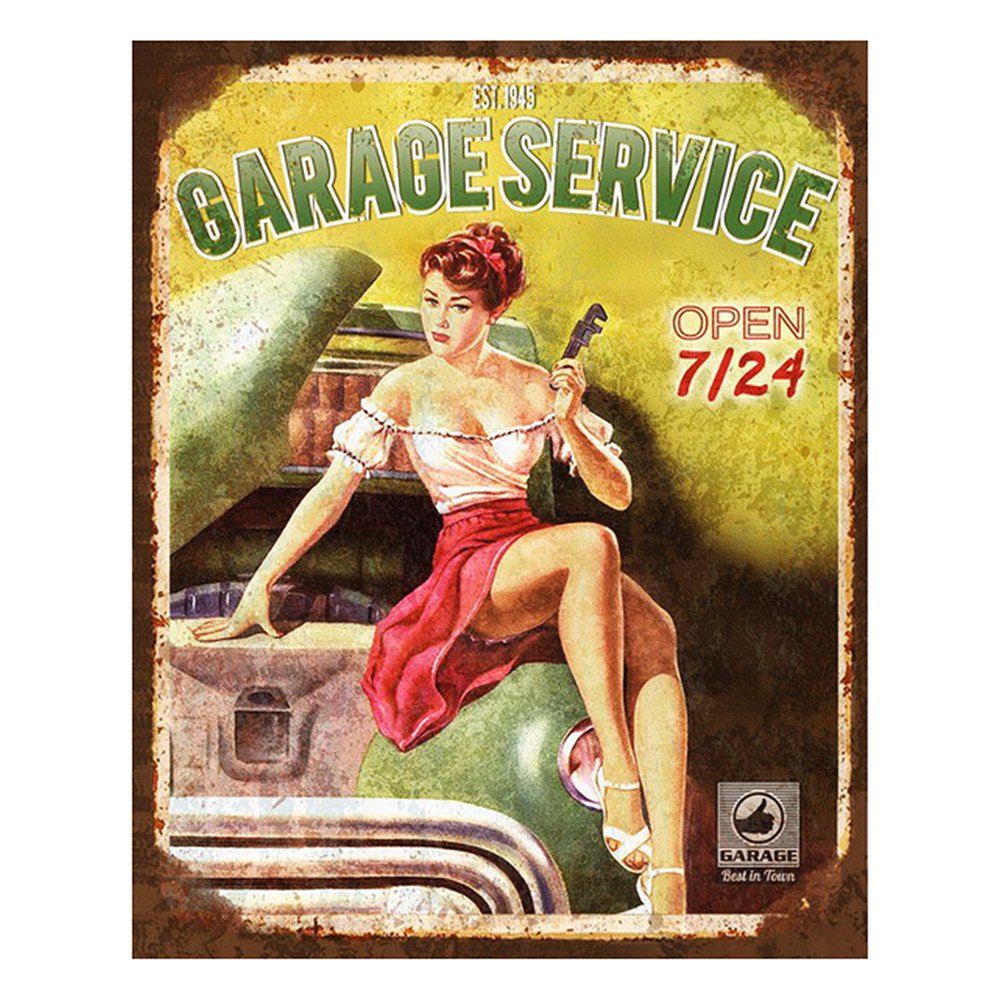 Text Board 20x25 cm Green Iron Car Wall Plaque