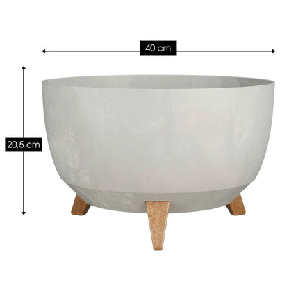 Plantenbak 40 cm grijs gerecycled plastic