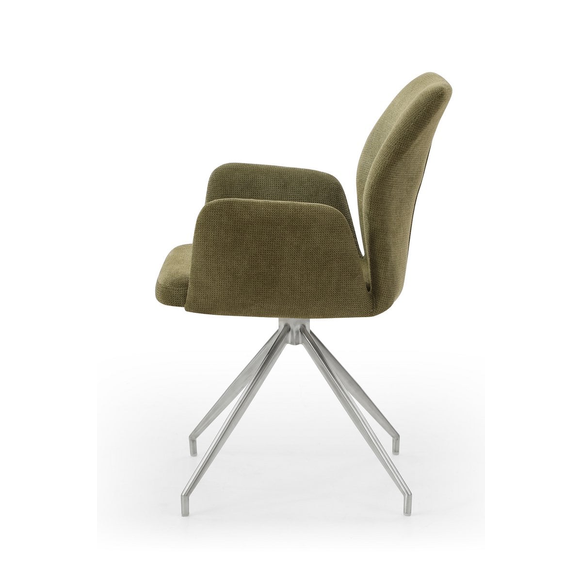 Armchair with 180° swivel function green, seat with pocket spring core
