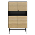 Dressoir eikenfineer zwart 100x40x155 cm