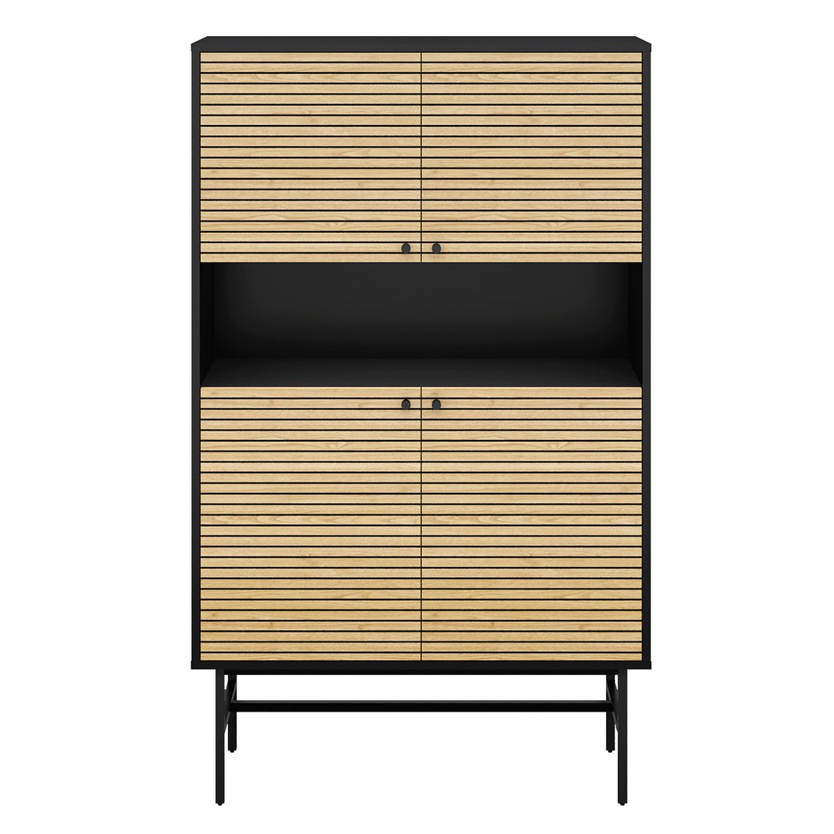 Dressoir eikenfineer zwart 100x40x155 cm