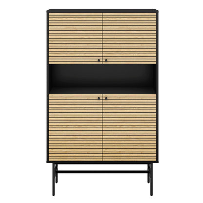 Dressoir eikenfineer zwart 100x40x155 cm