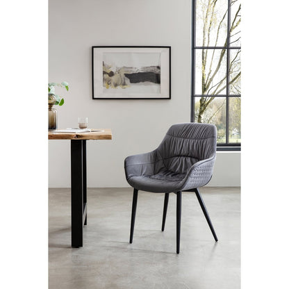 Fauteuil grijs fluweel 63x61x81.5 cm