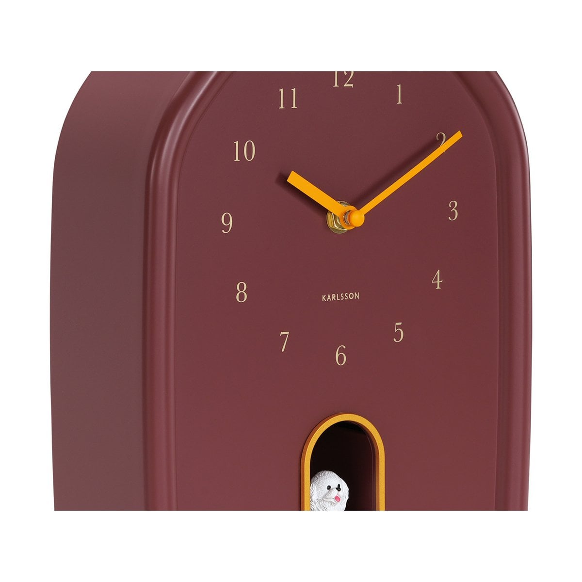 Wandklok 29 cm rood hondengeblaf