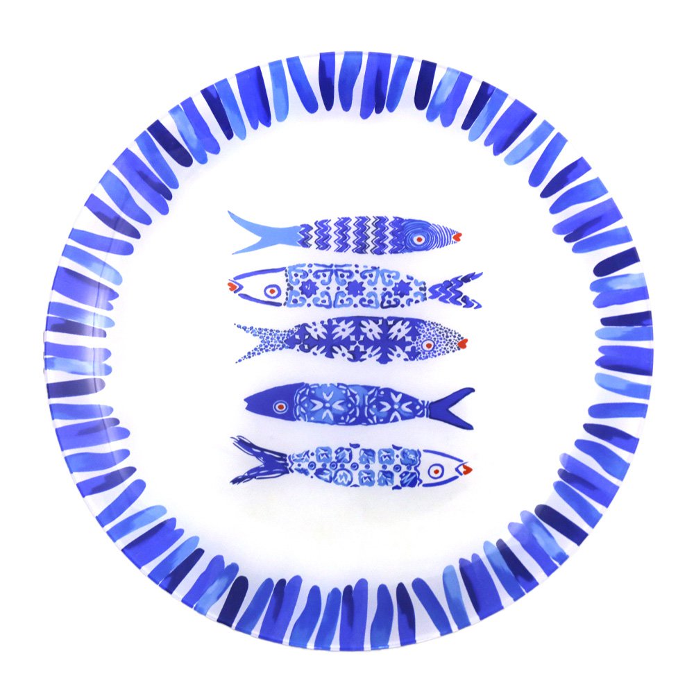 Presentatiebord glas blauw 30x30x2.2 cm
