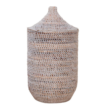 Wasmand met deksel 40x57 cm bananenvezel