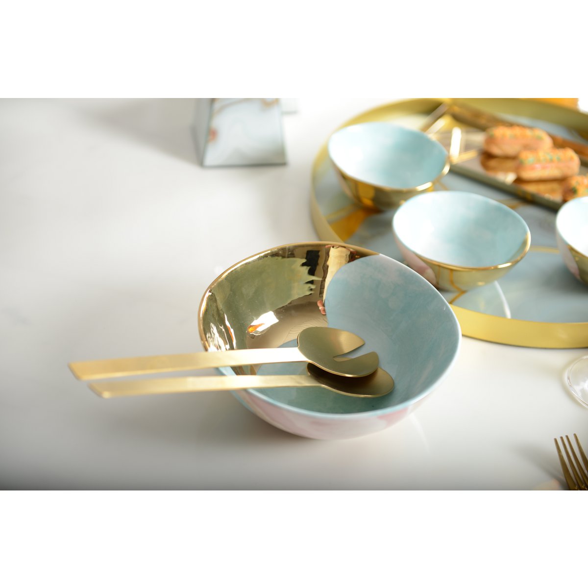 Salade bestek goud 28,5 cm