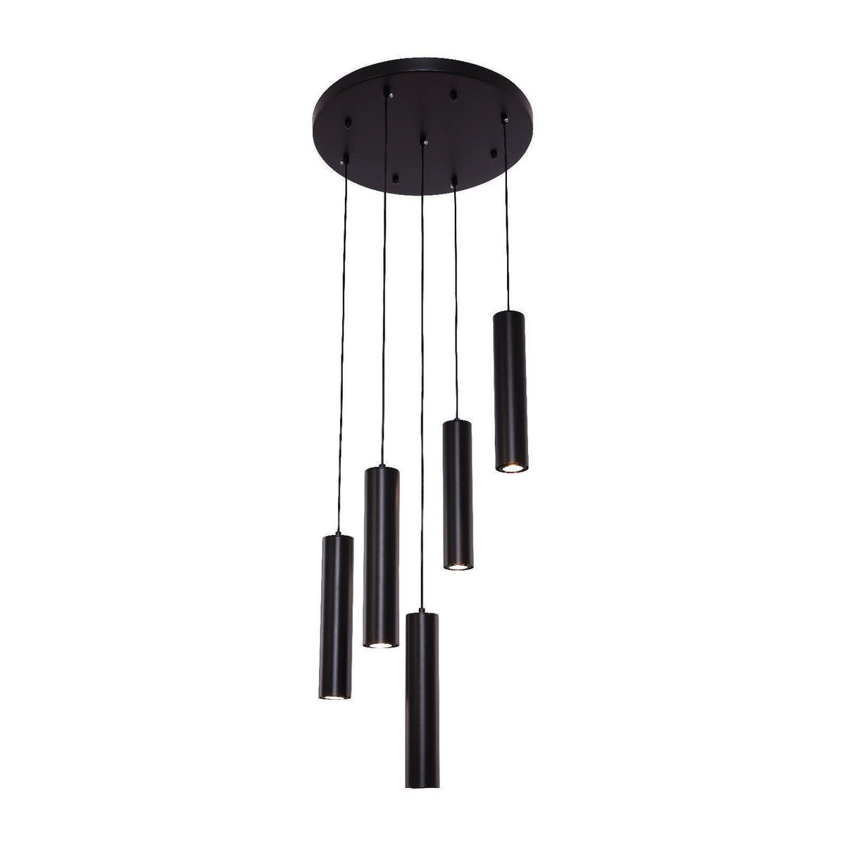Hanglamp cilinder 5 matzwart Ø45 cm