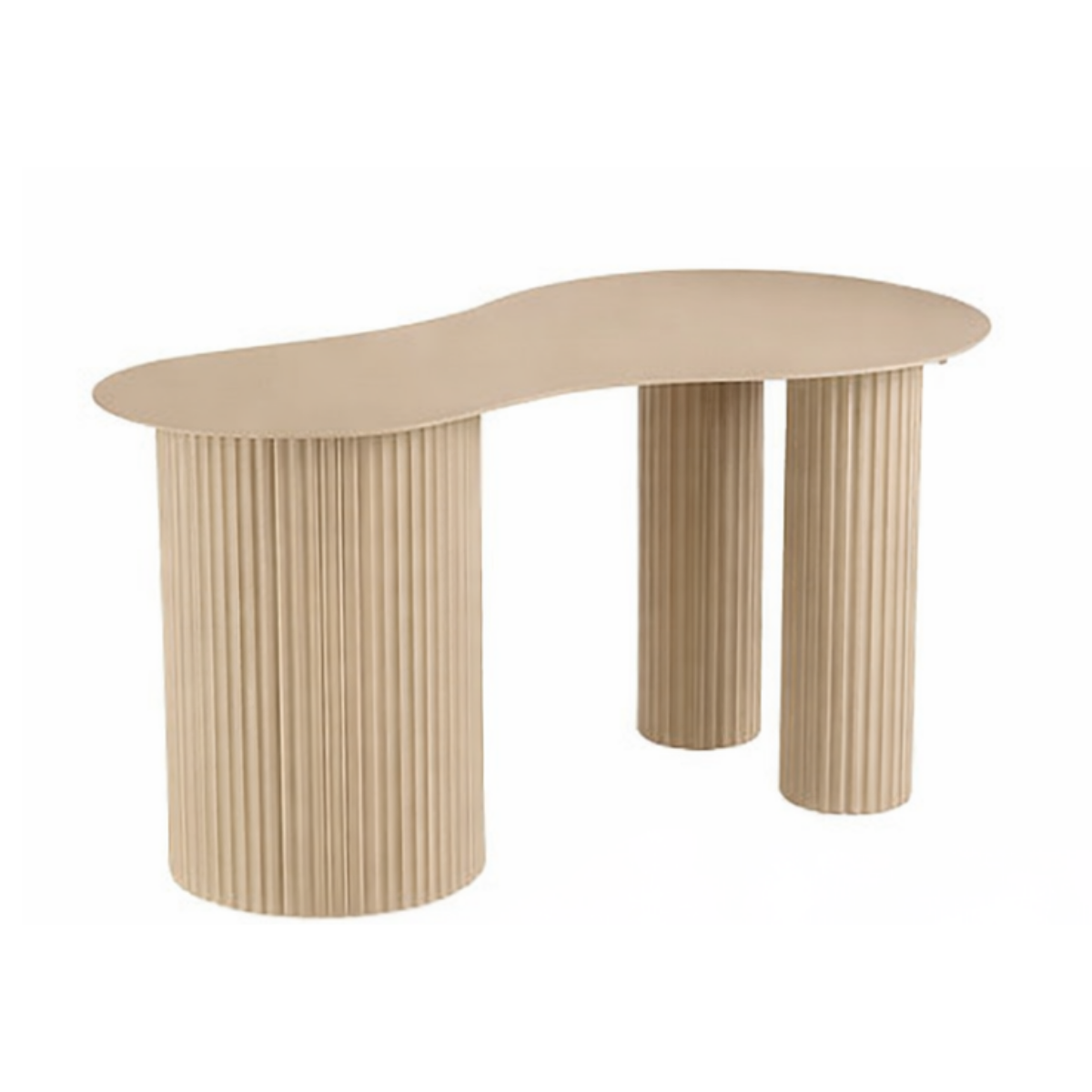 Bijzettafel set ijzer lichtbruin 3 stuks