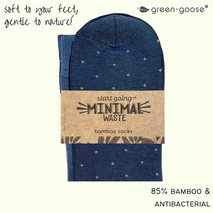 Bamboe sokken 4 paar stippen blauw groen