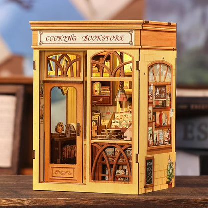 Booknook bouwpakket berkenhout 12,5x10x17 cm geel