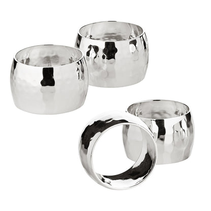 Servetringen set van 4 Ø 4 cm metaal zilver
