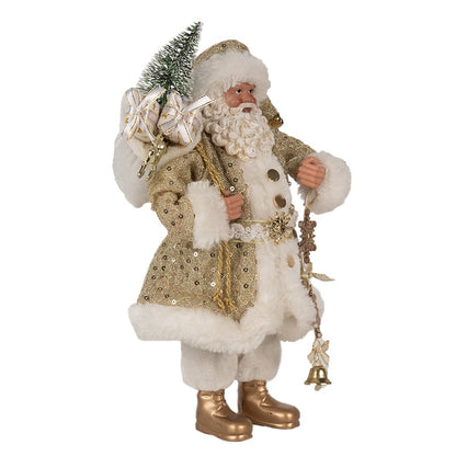 Kerstman decoratie 17x10x27 cm wit goud