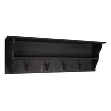 Wandkapstok 4 haken 90x18x29 cm zwart hout
