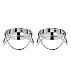 Kandelaars zilver set van 2 H 4,5 cm