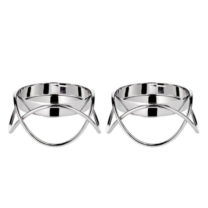 Kandelaars zilver set van 2 H 4,5 cm
