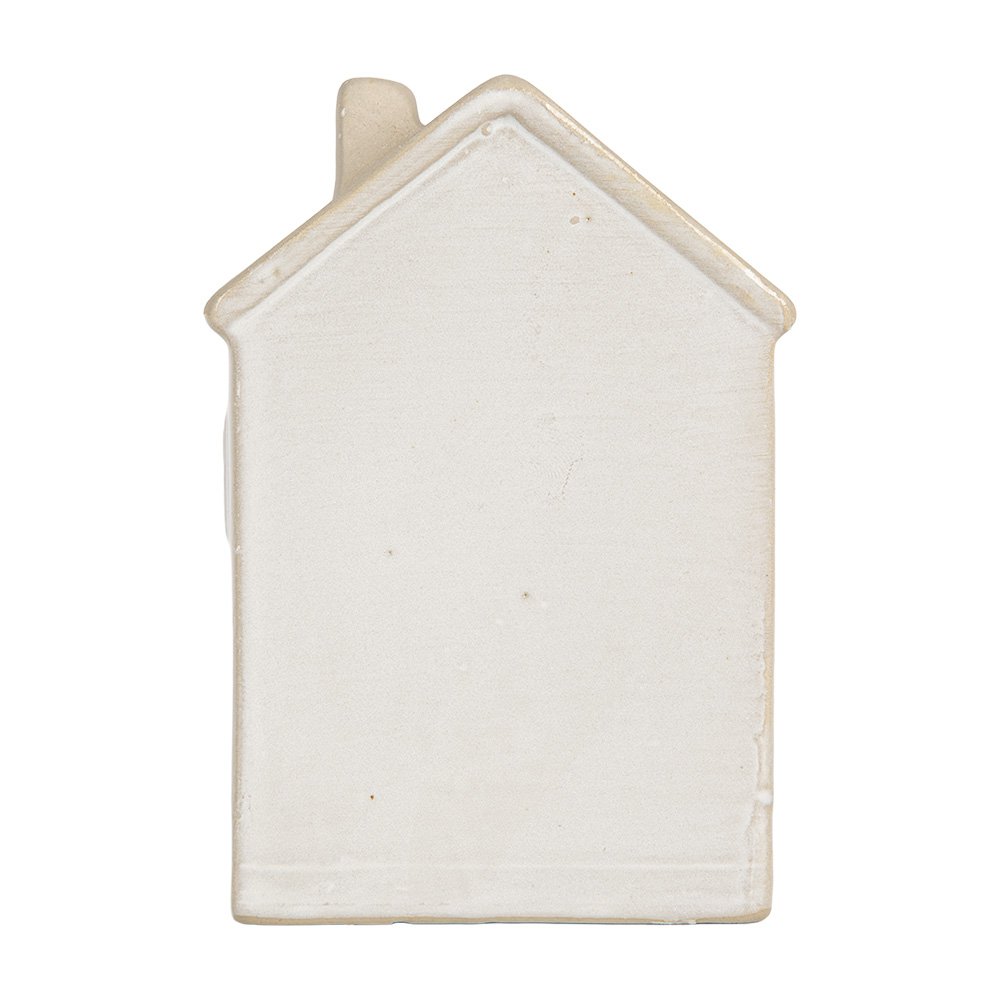 Decoration House with LED 8x5x12 cm Beige Ceramic
