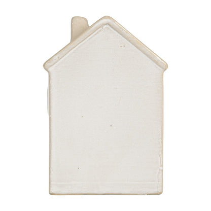 Decoration House with LED 8x5x12 cm Beige Ceramic