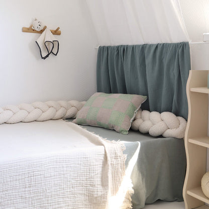 Bedvlecht 200 cm crème polyester