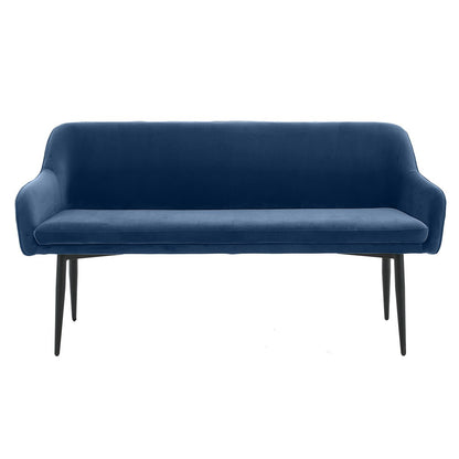 Eettafel 220x110 cm massief acaciahout met 4 stoelen en bank