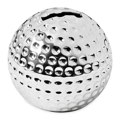Spaarpot golfbal verzilverd 8 cm