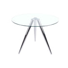 Round dining table with glass top and chrome frame Ø100 cm
