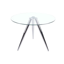 Eettafel rond glas Ø100 cm chroom