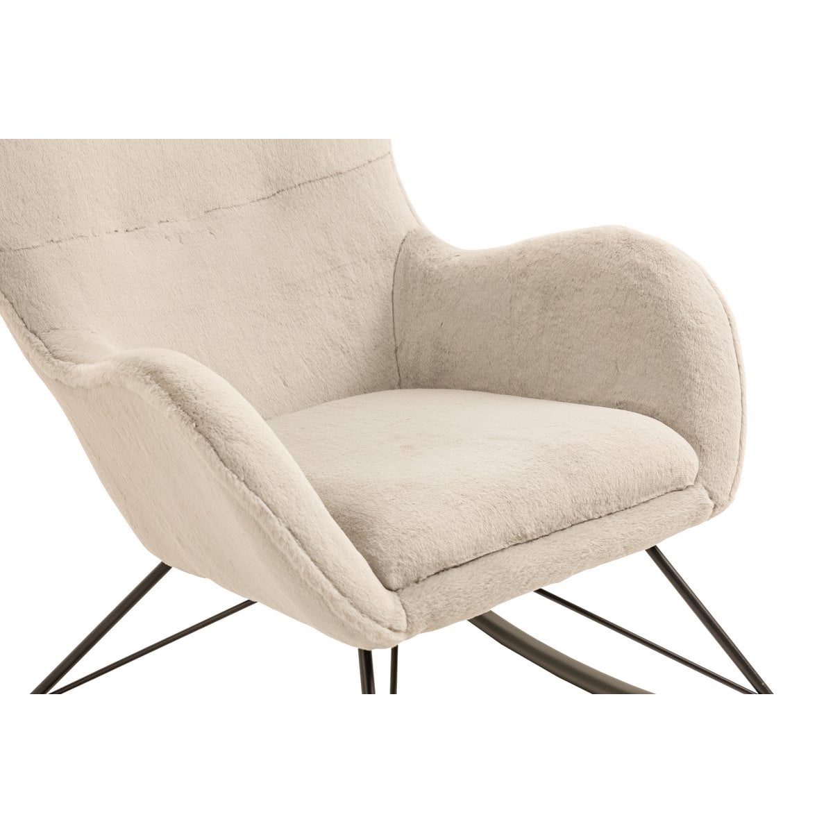 Schommelstoel lamsvachtlook beige