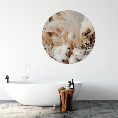 Wall circle cotton flower