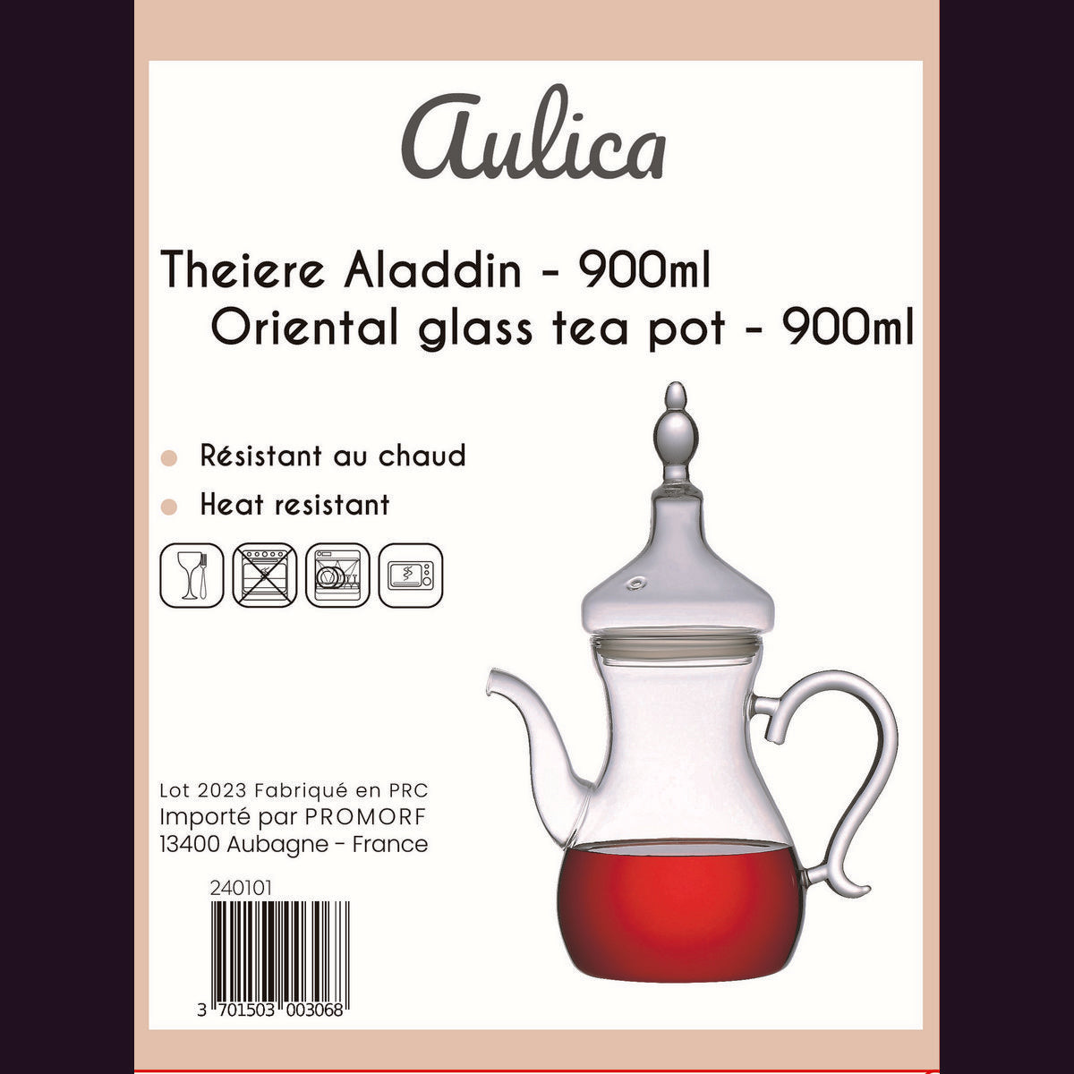 Theepot glas 900 ml transparant