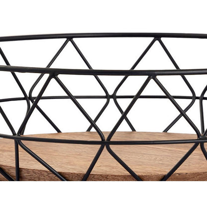 Fruitkom metalen broodmand rond neo Ø 28 cm H 10 cm fruitmand metaal zwart