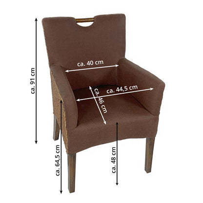 Rattan Stoel Eetkamerstoel Armlehner Fauteuil Bilbao Bruin