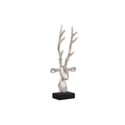 Standbeeld rendierhoofd aluminium zilver 34 cm
