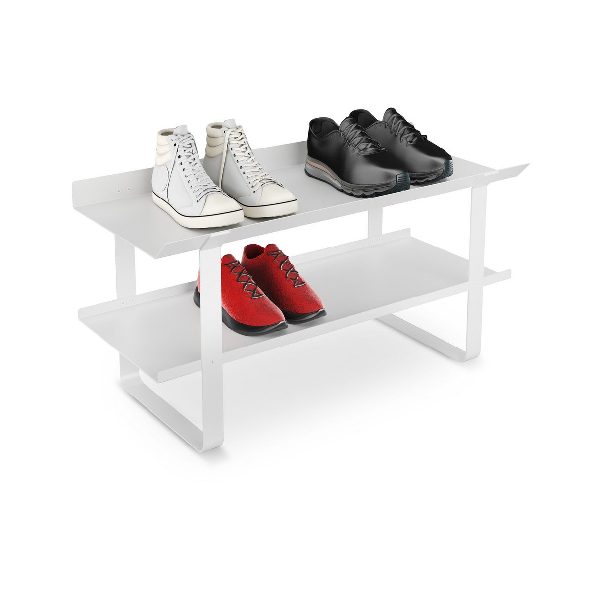 Schoenenrek 80x25x75 cm wit voor 8 paar