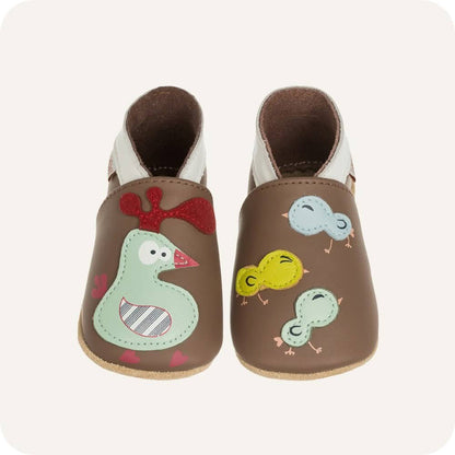 Babyslofjes leer suède zool