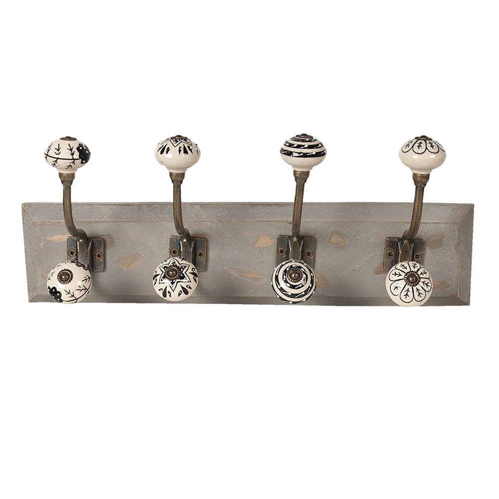 Wandkapstok 45x10x18 cm metaal wit