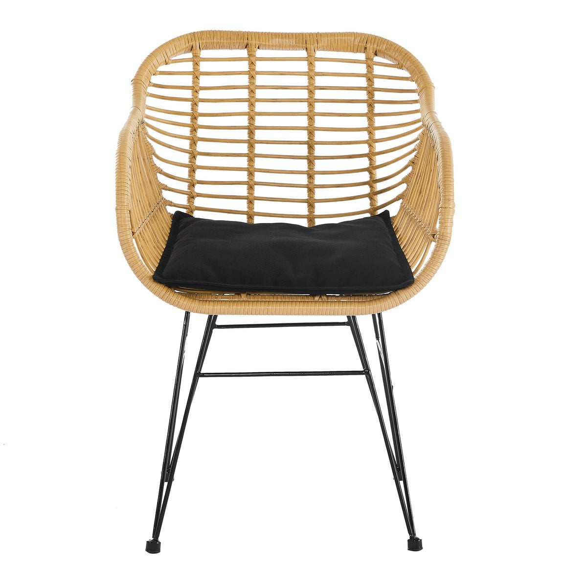 Set of 2 armchairs in rattan look, natural