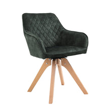 Fauteuil donkergroen fluweel draaibaar 59x61x85 cm