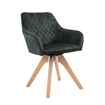 Fauteuil donkergroen fluweel draaibaar 59x61x85 cm